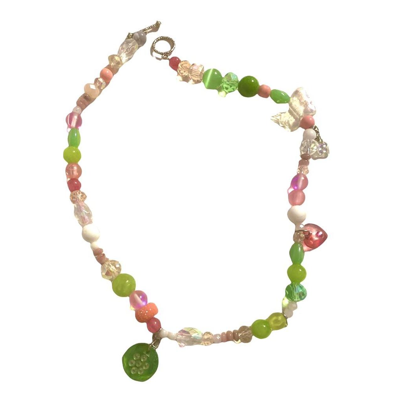 pink-white-and-green-themed-necklace-not-made-by-depop