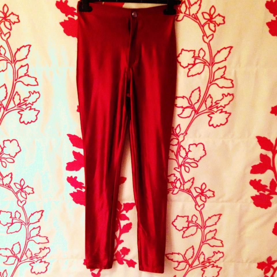 Red store disco pants