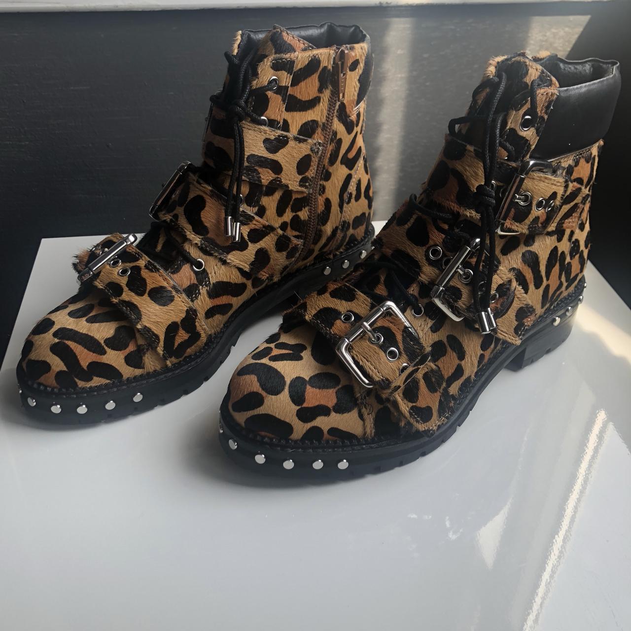 Studded leopard hot sale print boots