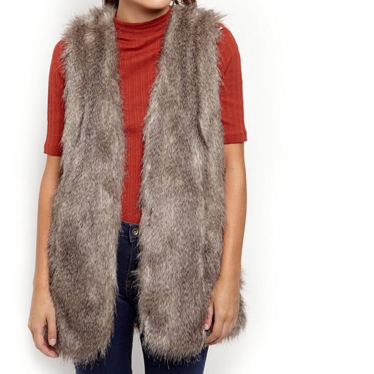 New look grey on sale faux fur gilet