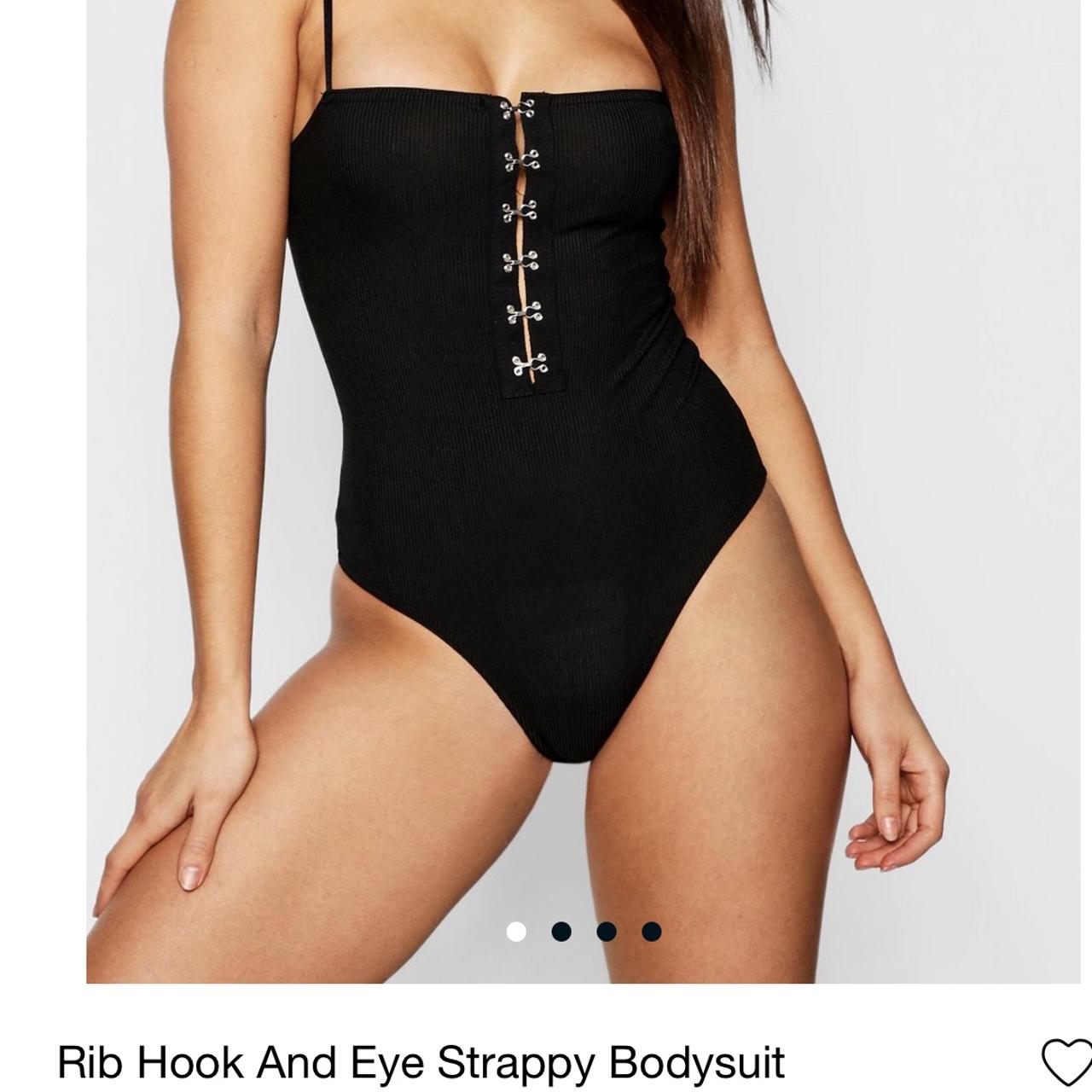 Rib Hook And Eye Strappy Bodysuit