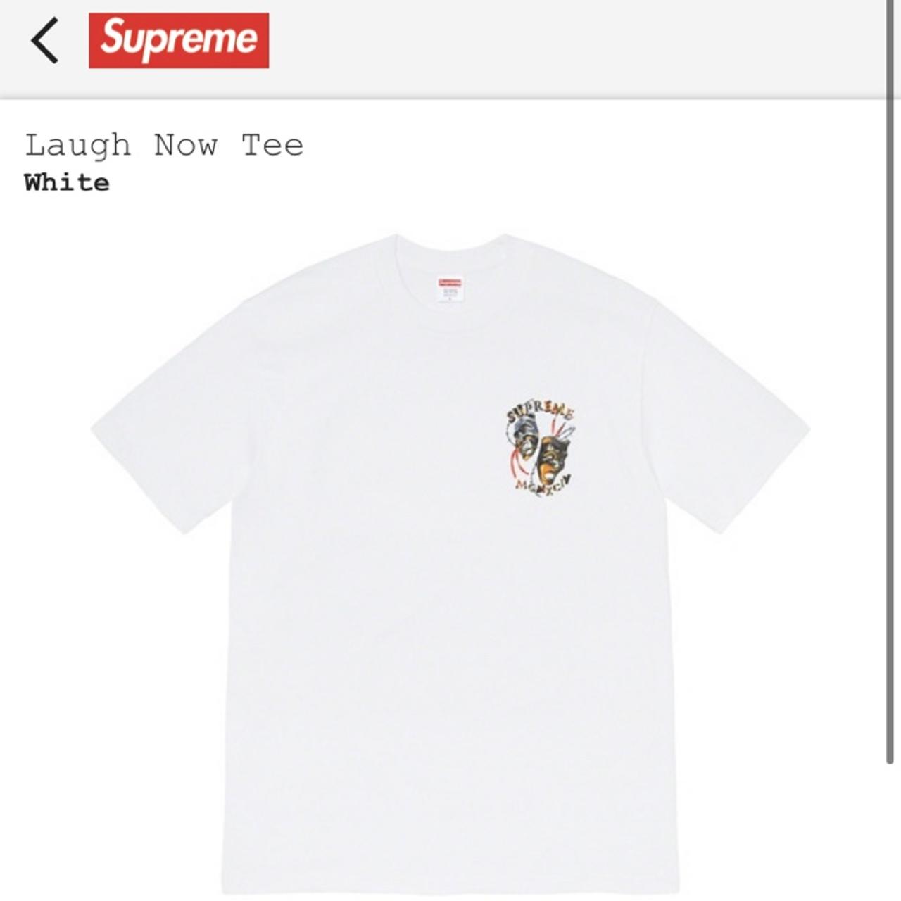 supreme laugh now tee white