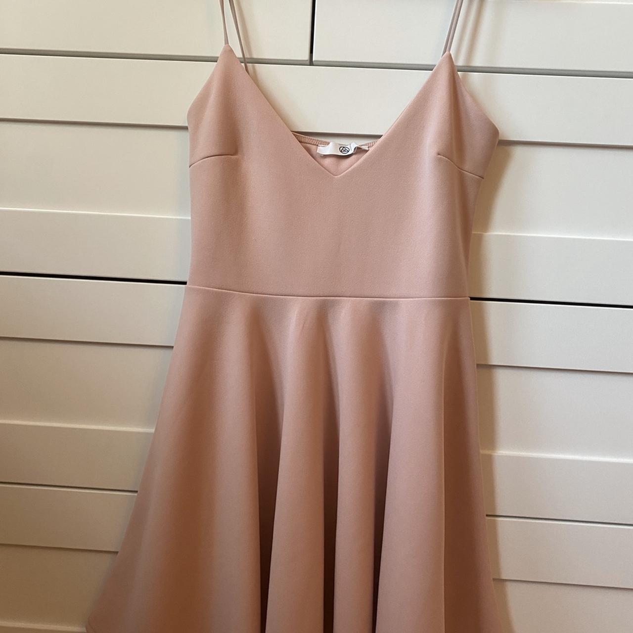 Petite pink strappy scuba skater outlet dress