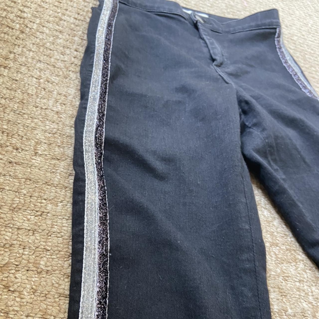 black Joni Jeans W28 L32 with glitter stripe... Depop