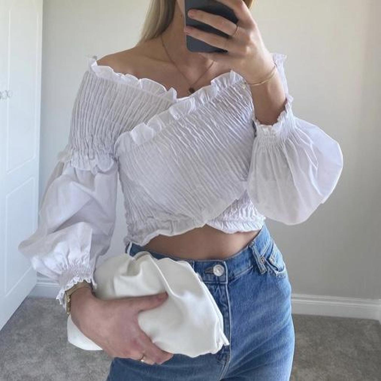 Zara cold shoulder top sale