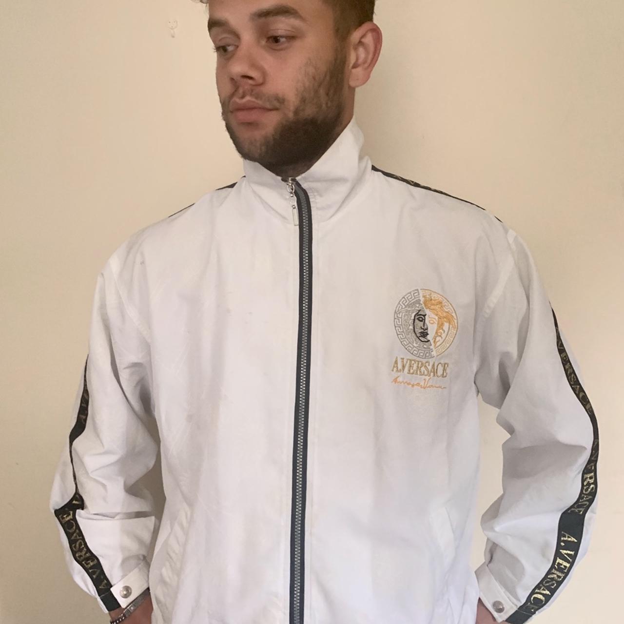 versace jacket white and gold