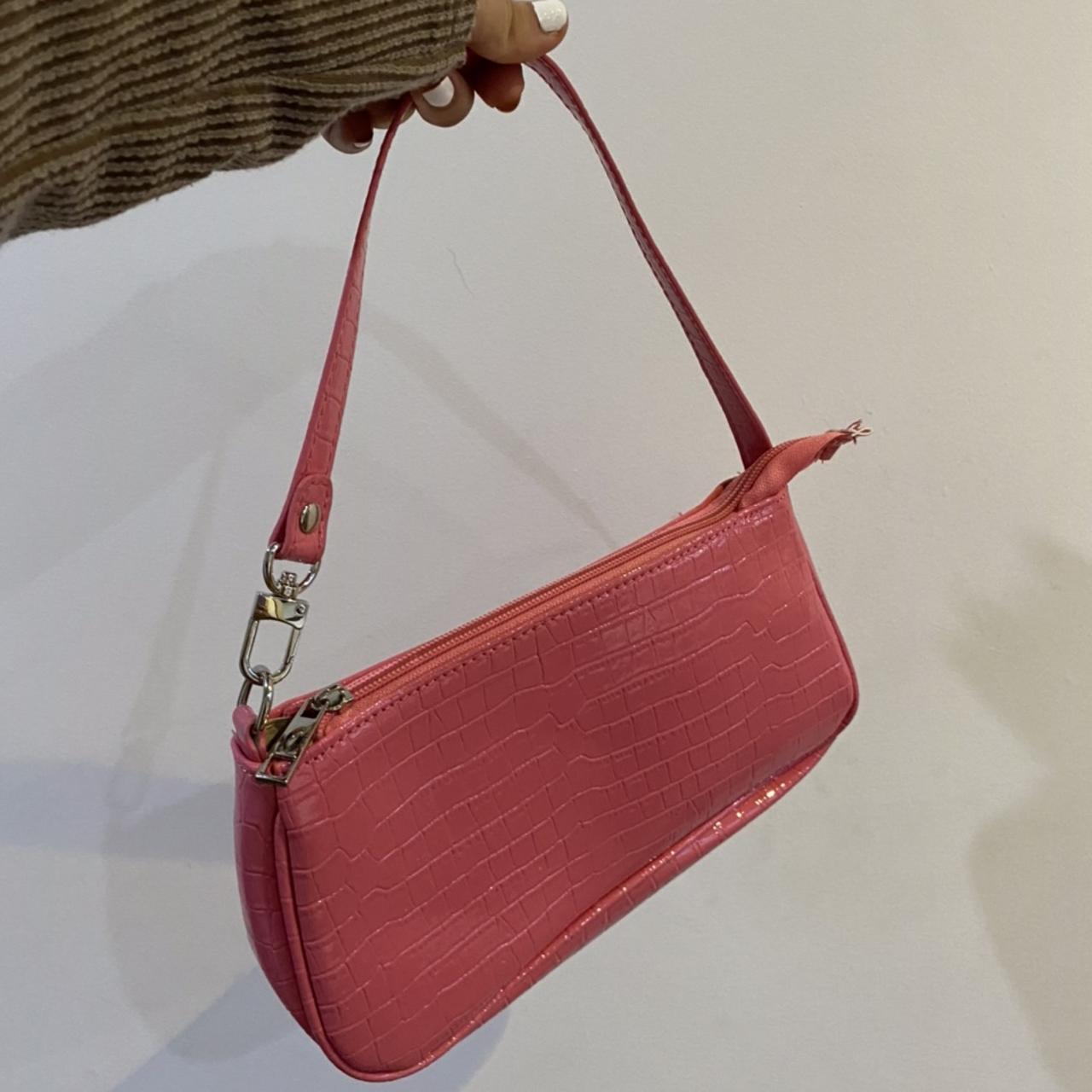 pink y2k style croc printed shoulder bag 💓