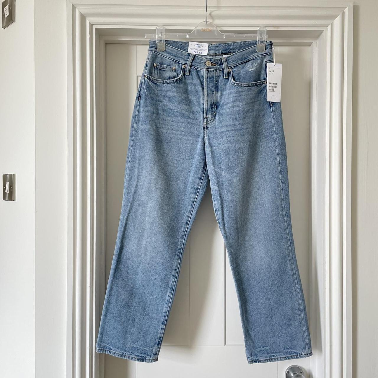 H&M high-waisted straight ankle jeans. UK 10 / EUR... - Depop