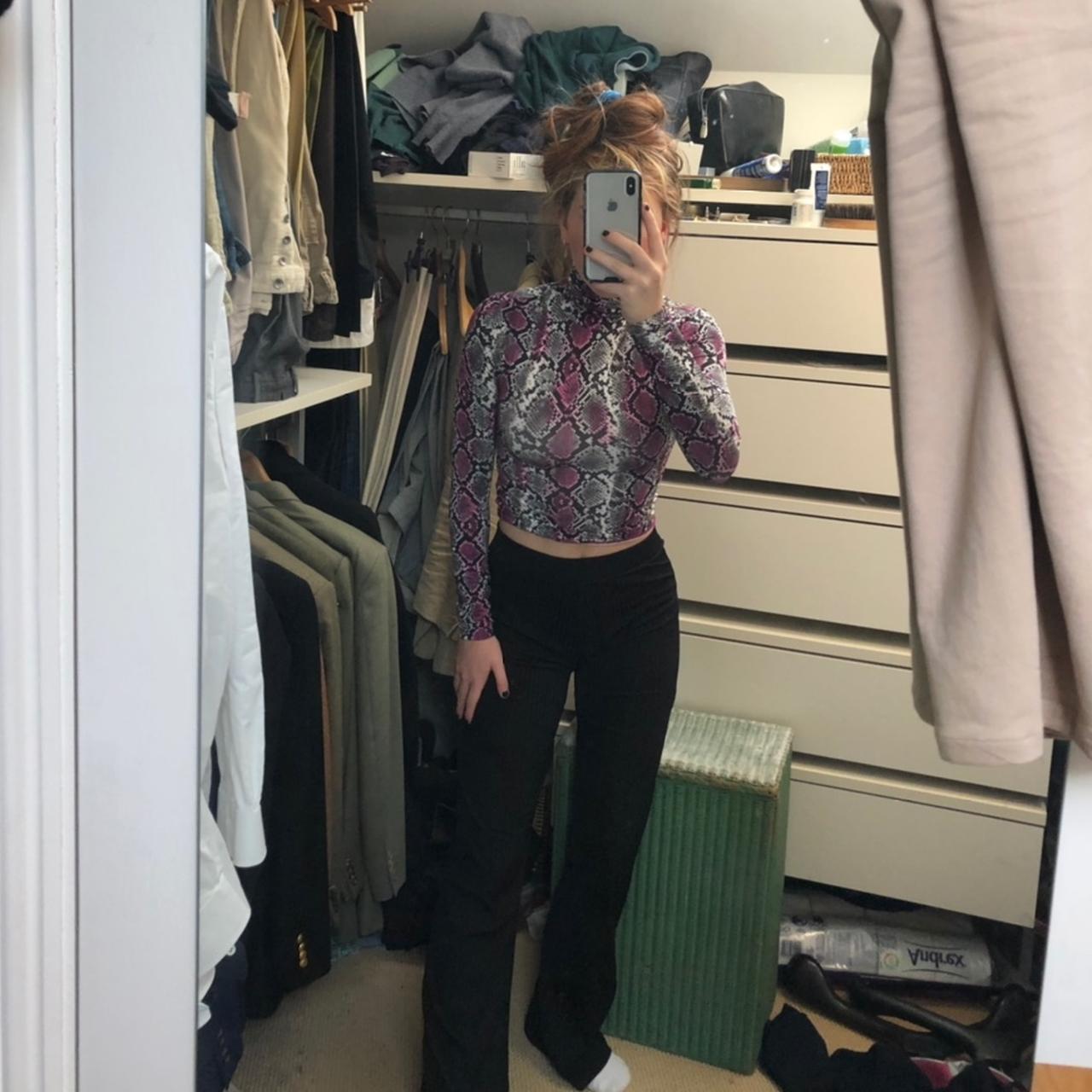 sick snake skin roll neck top, fits really well and... - Depop