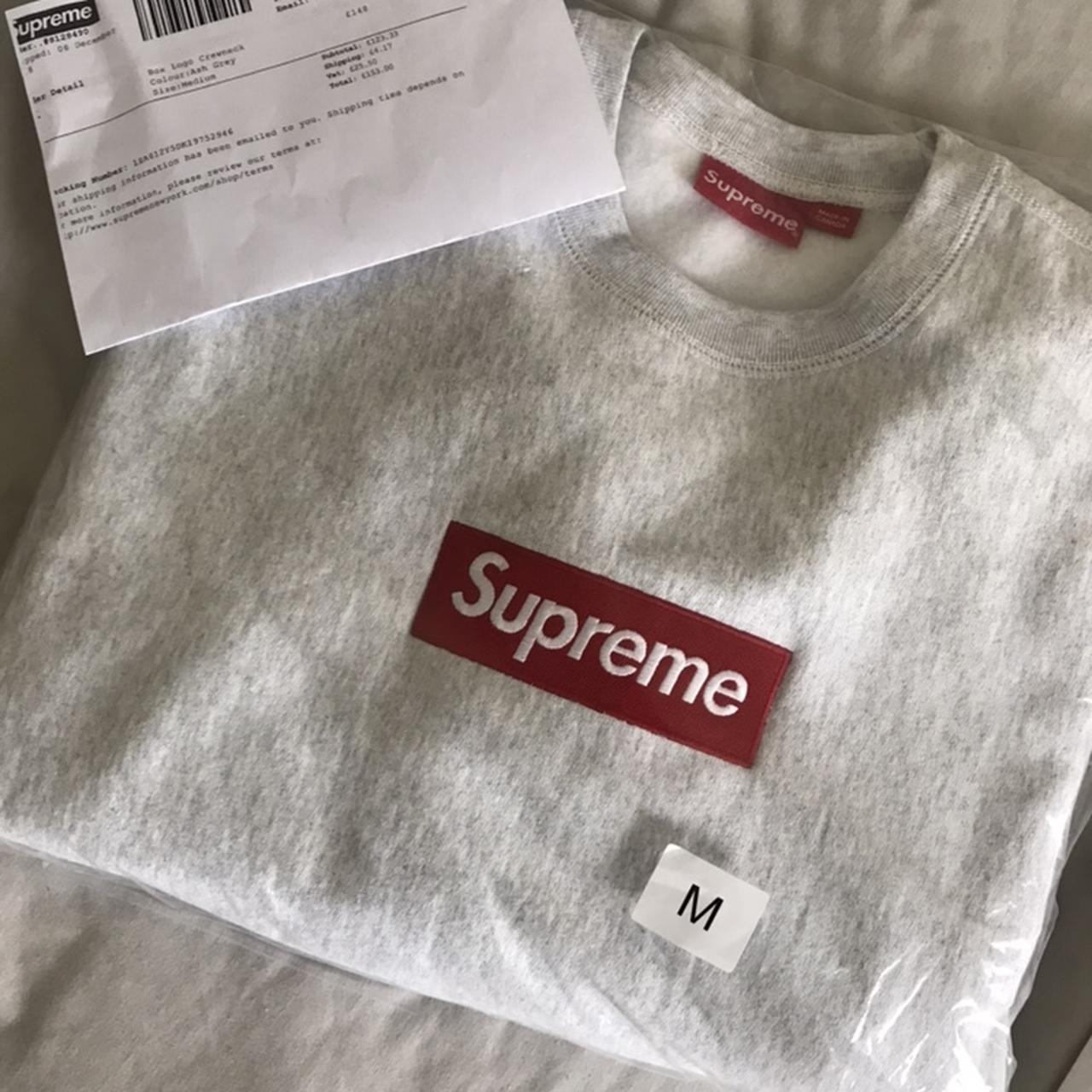 supreme ash grey crewneck