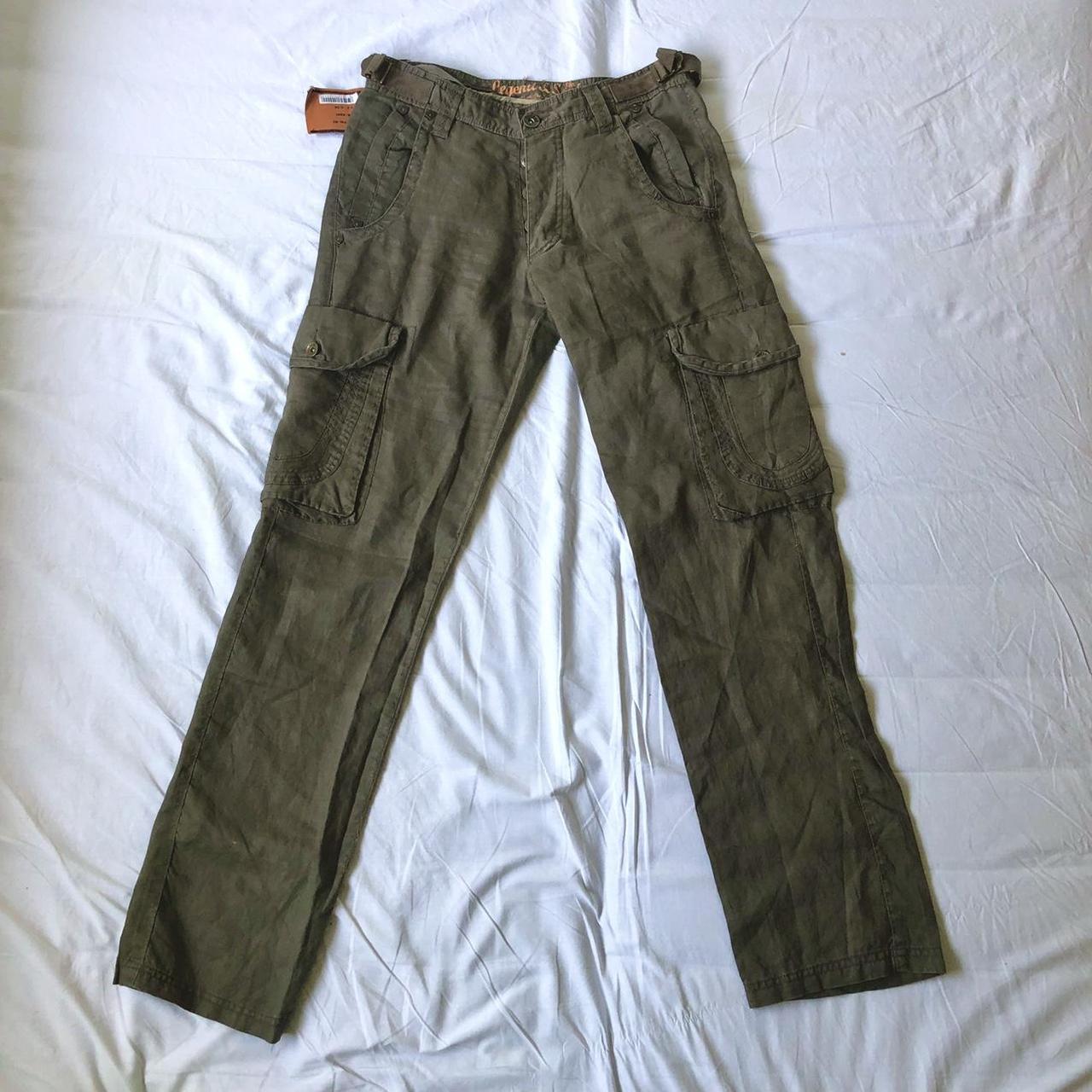 amazing vintage 90s 00s khaki cargo trousers EUR... - Depop