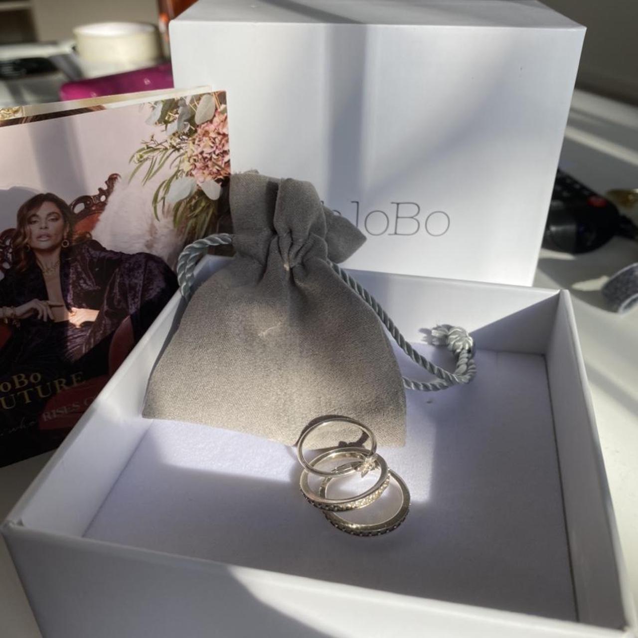 ChloBo rings X3 stackable 2 bands and 1 flower ring... - Depop