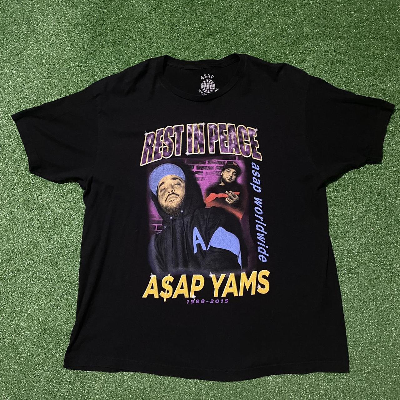 RIP Asap Yams tee Has cracking on graphic, small... Depop