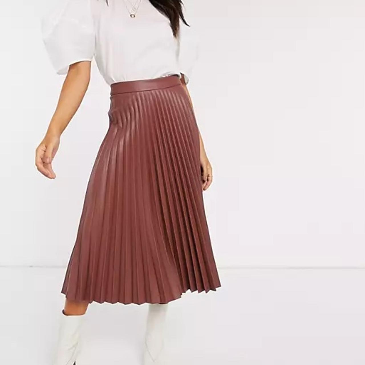 Leather midi skirt stradivarius best sale