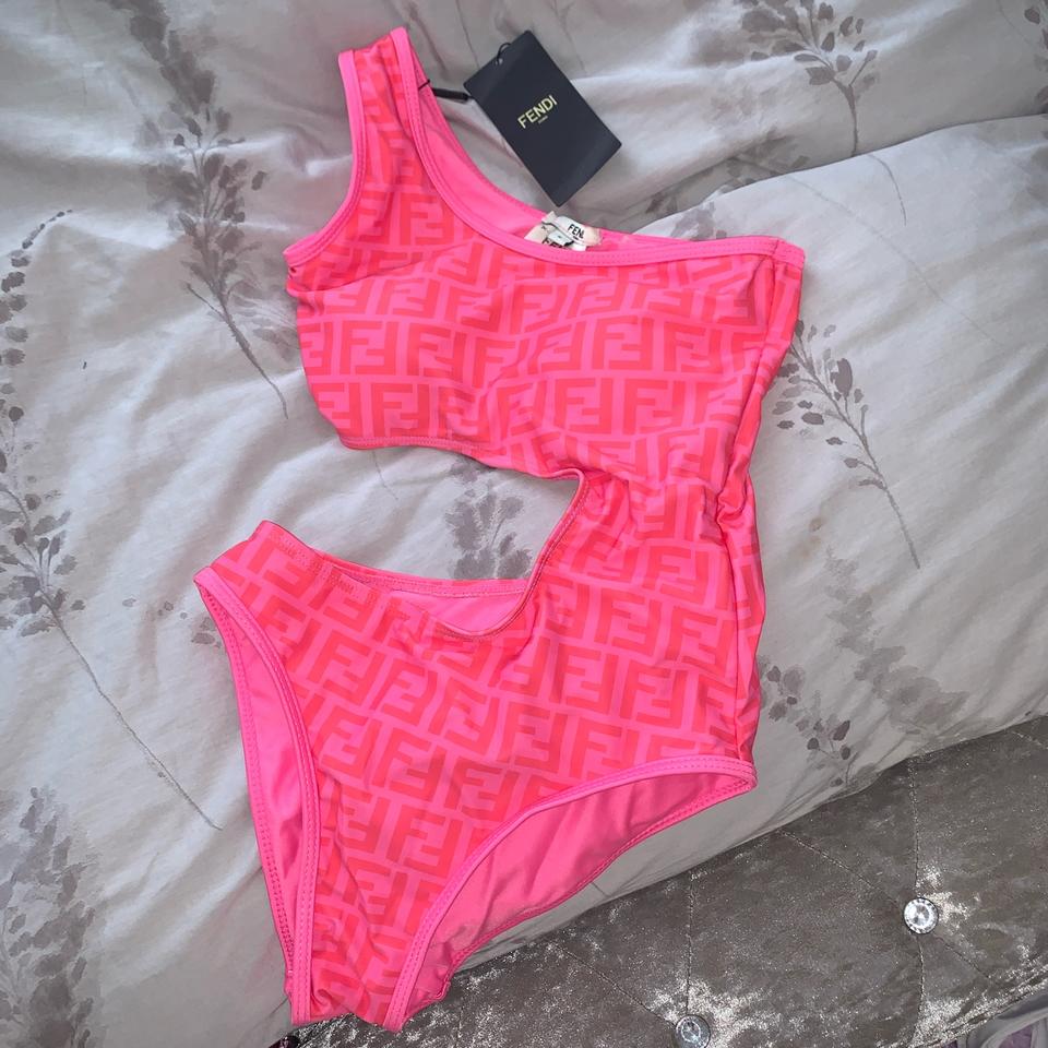 Fendi pink one piece swimsuit. Amazing quality never Depop