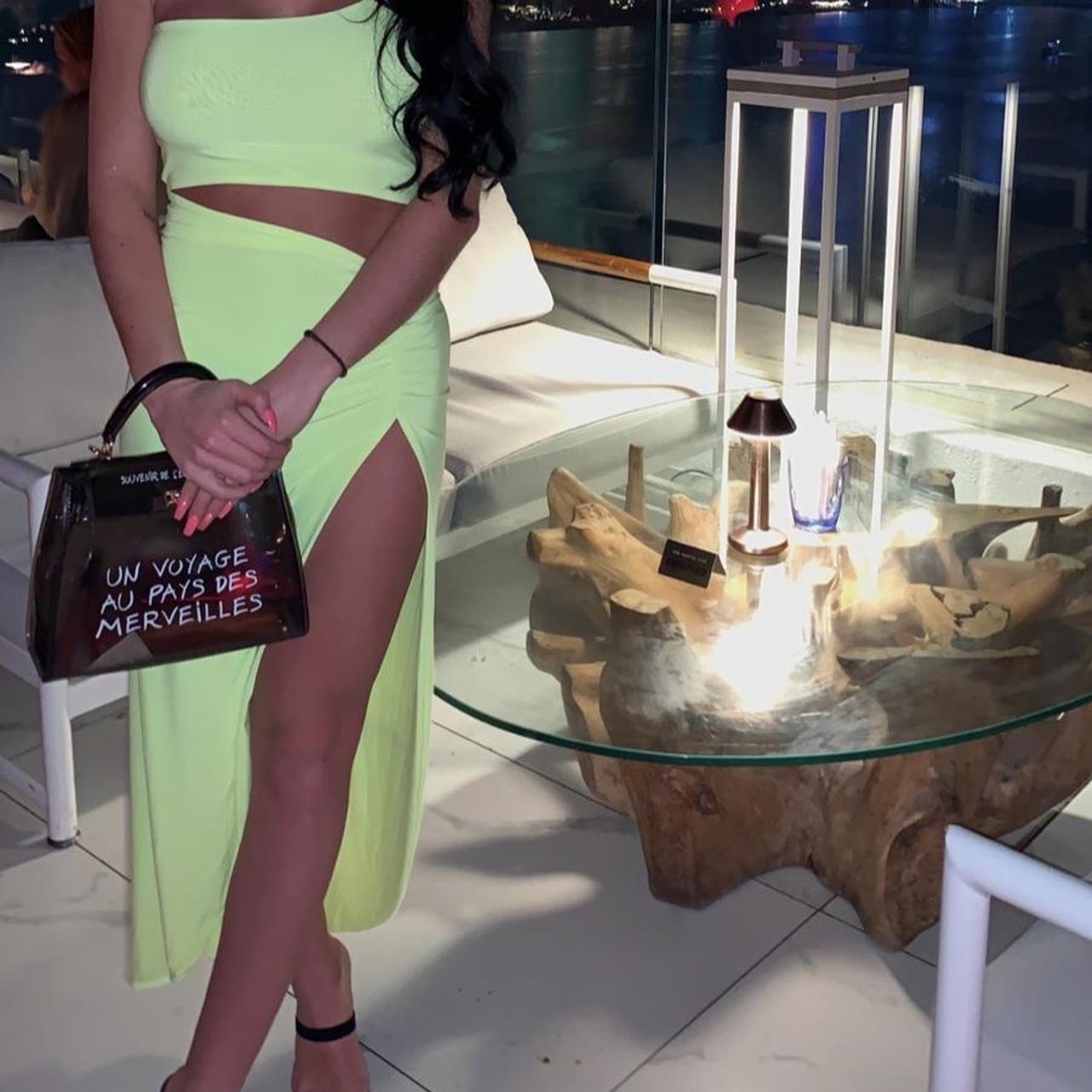 Neon green dress plt size 6/8 #neon #green