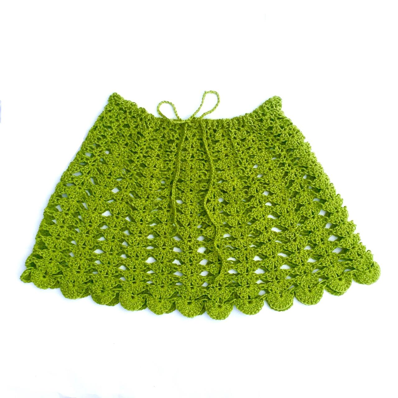 Crochet Shell Skirt made from 100% acrylic... - Depop