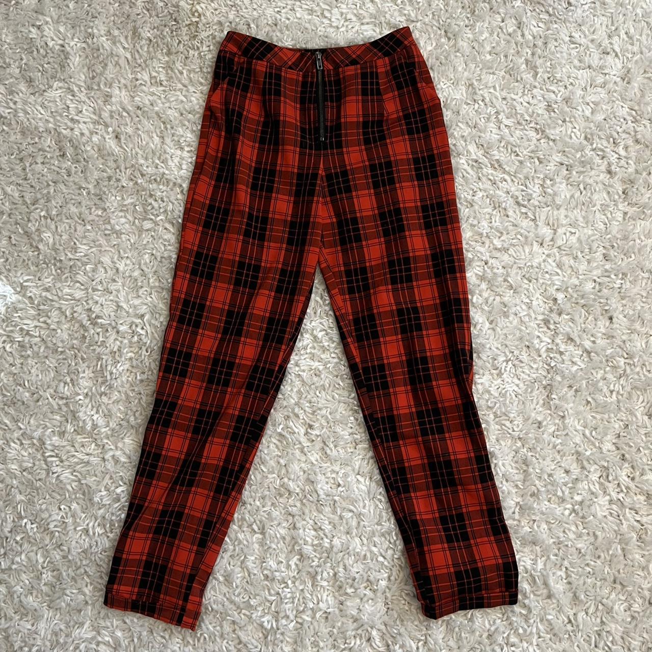 Tiger Mist Red Checkered Pants * size... - Depop