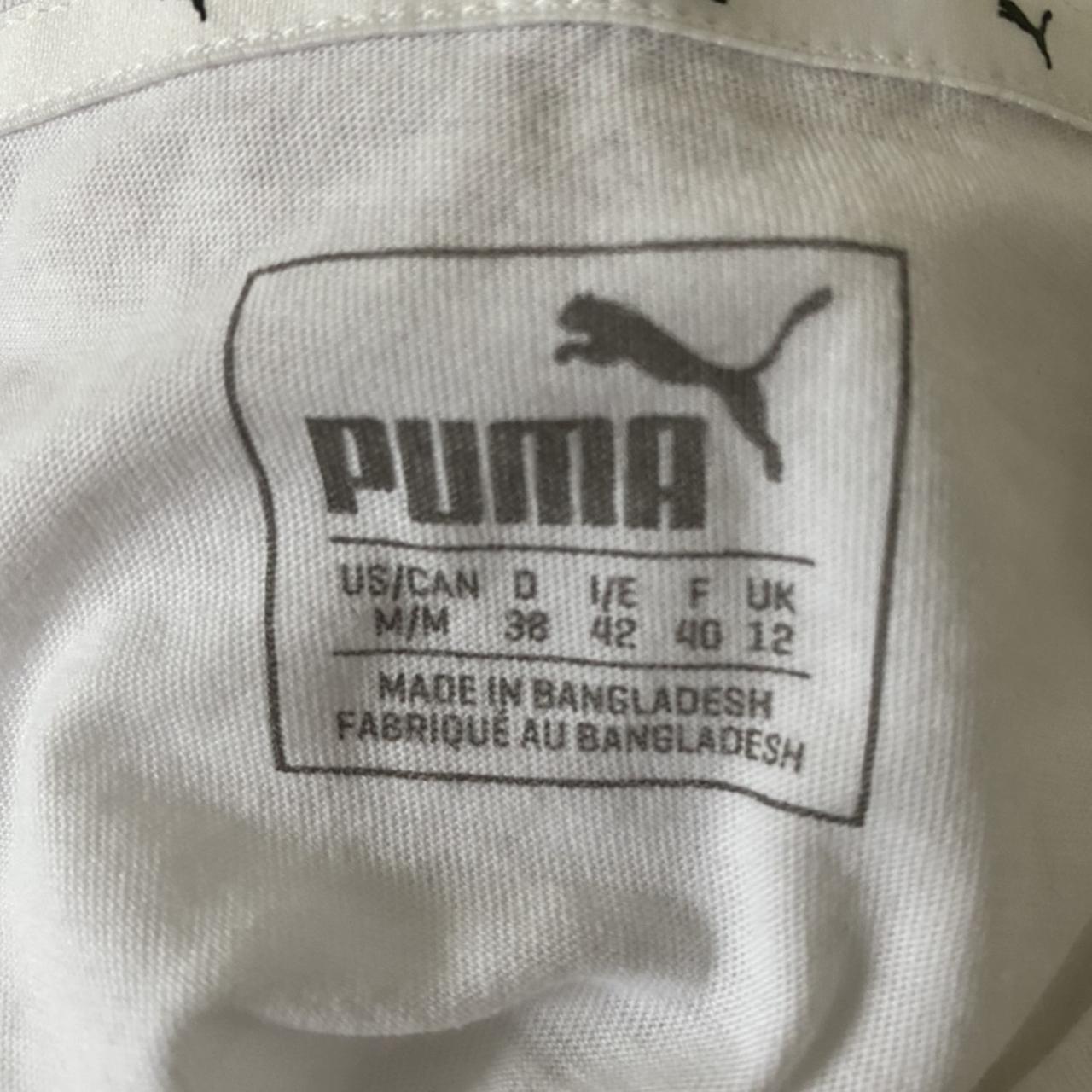 Puma white slogan top Never worn out only tried on -... - Depop