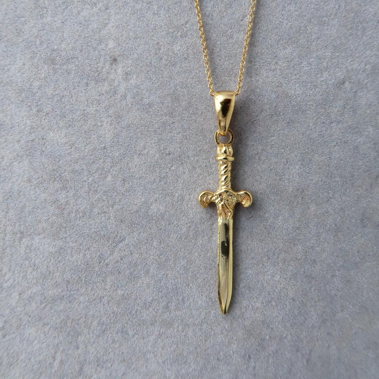 Elevate Your Style with a 14K Gold Dagger Knife Necklace