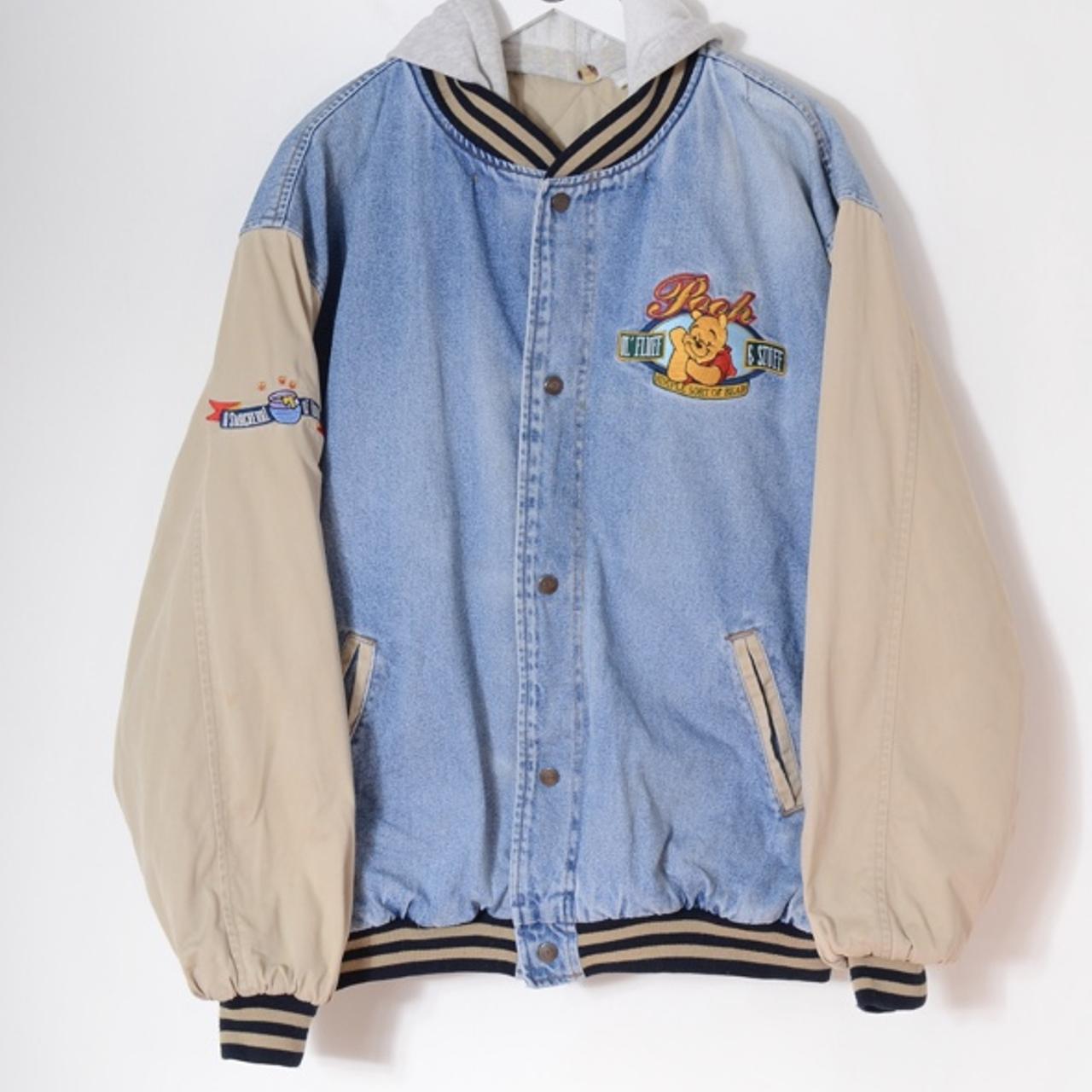 Winnie the pooh denim hotsell varsity jacket