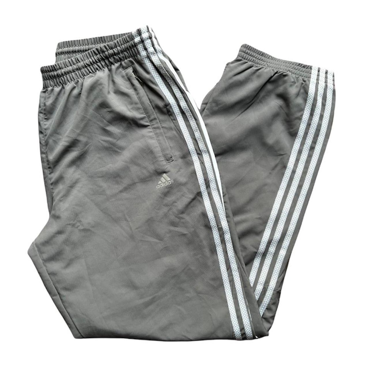 Adidas Light Grey Lightweight Tracksuit Bottoms... - Depop