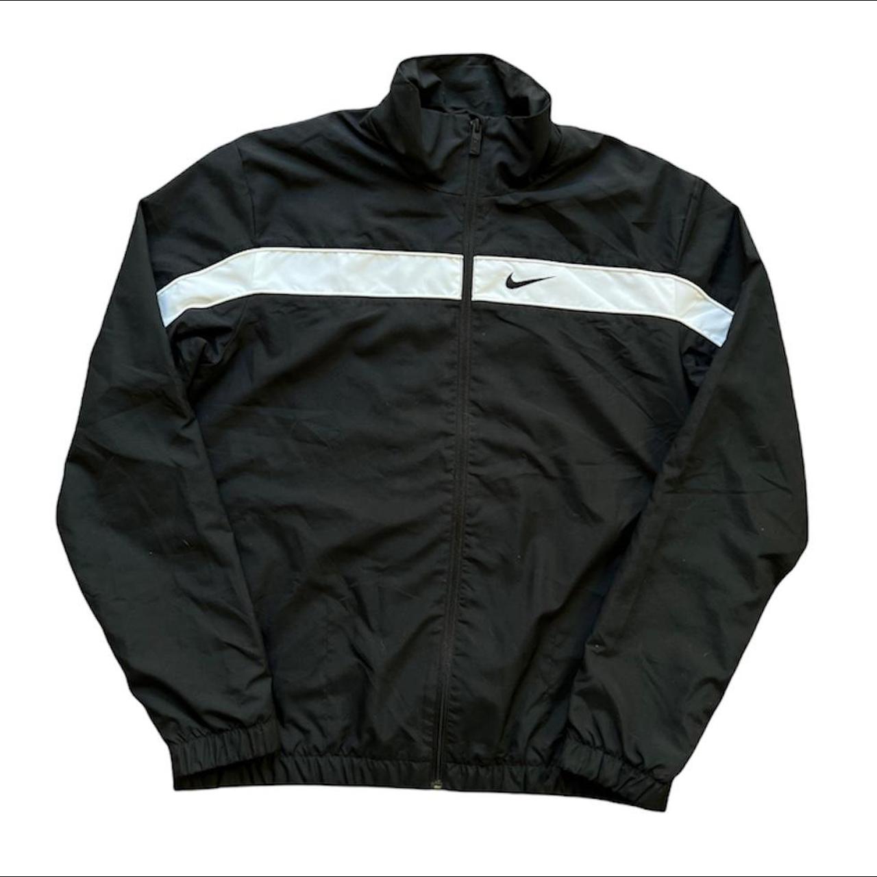 Nike Black White Striped Tracksuit Jacket. Good... - Depop
