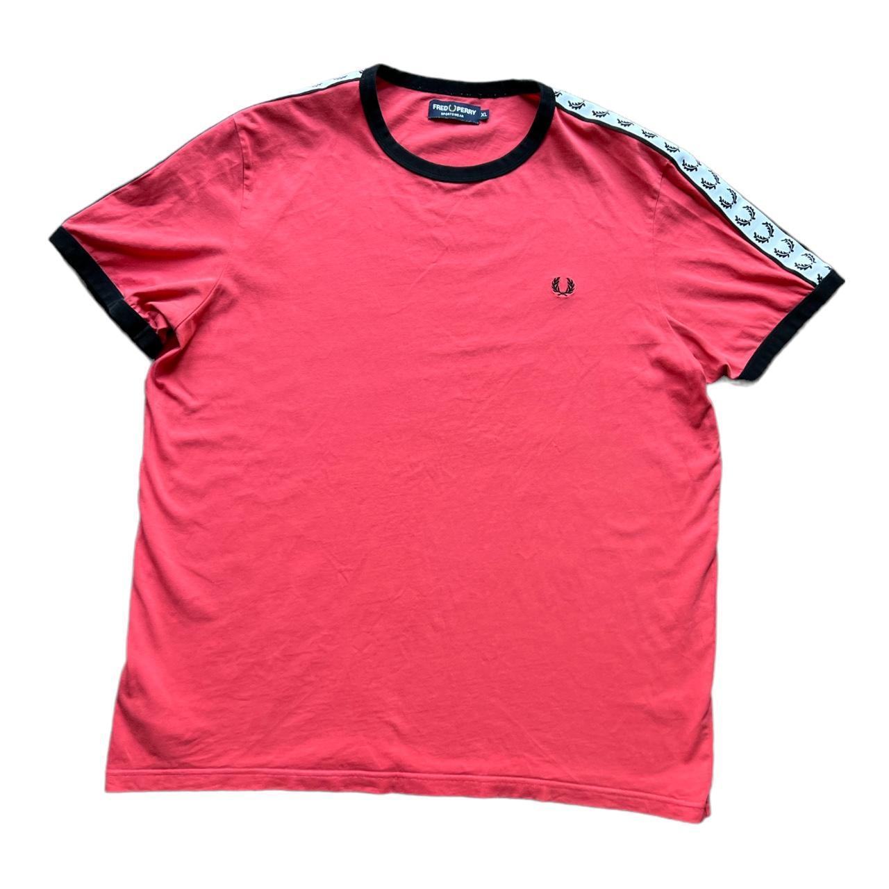 Fred Perry Pink T Shirt Good Condition Size XL Depop