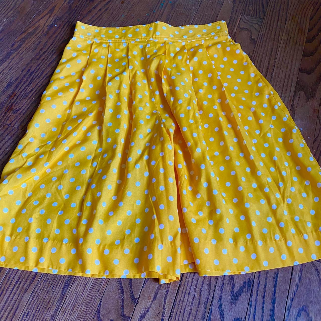 Vintage Yellow Polka Dot Shorts 26”-28” waist (back... - Depop