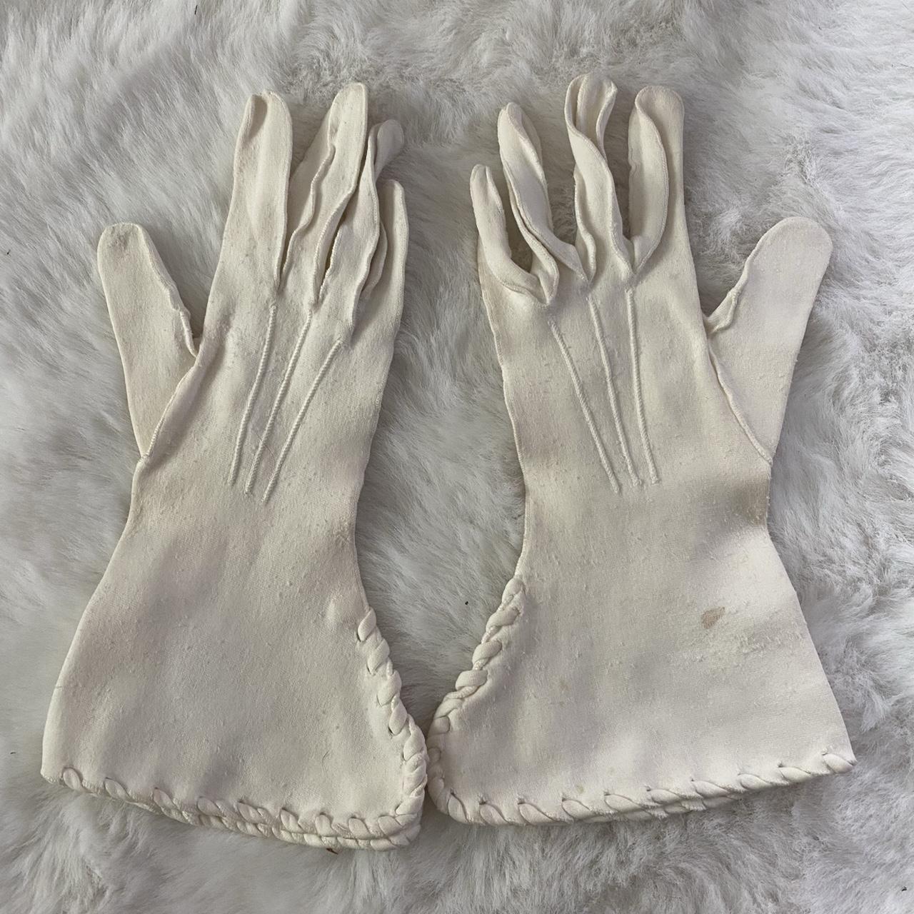 White Vintage Cotton Gloves Vintage cotton gloves... Depop