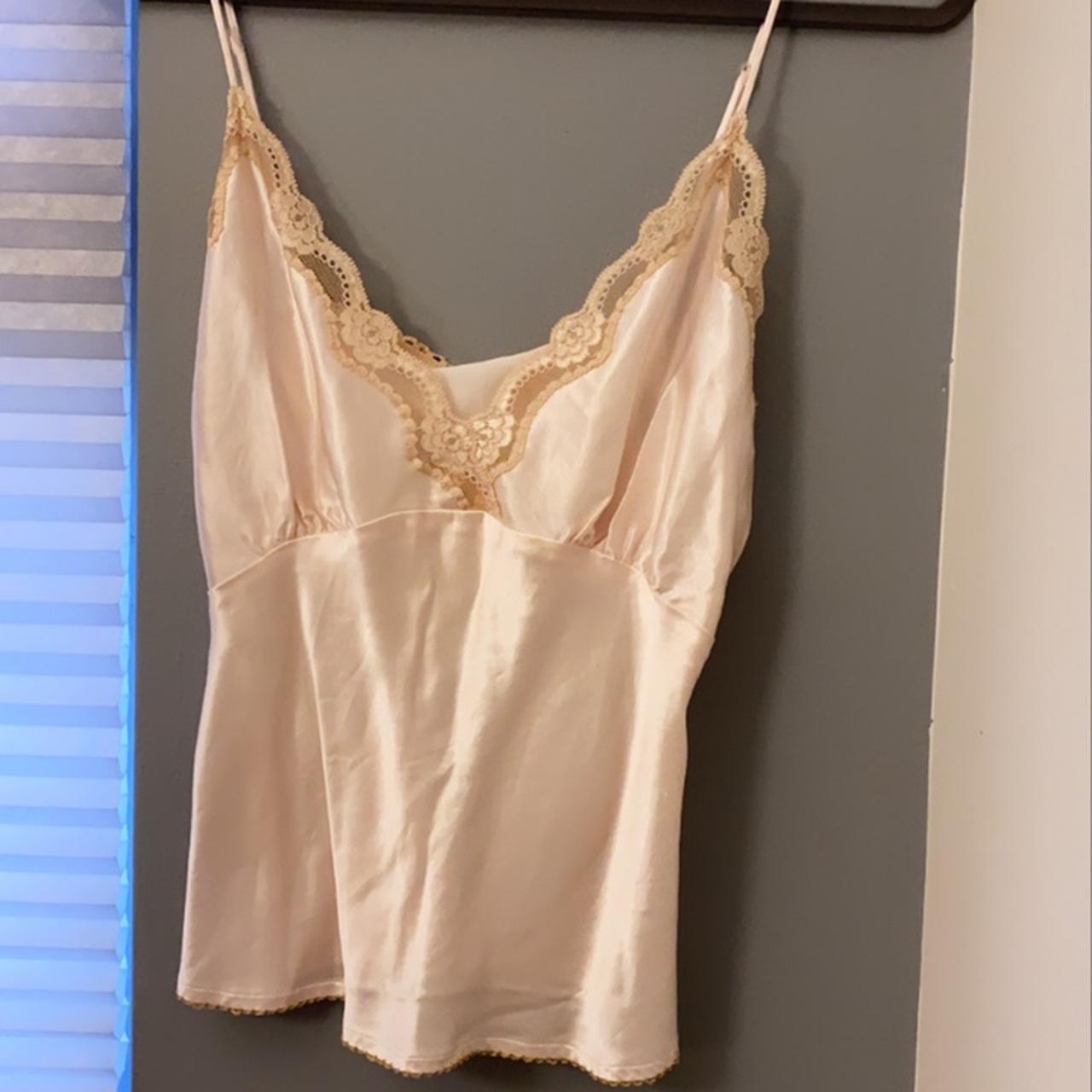 Silk and Lace baby pink lingerie top Size S #silk... - Depop