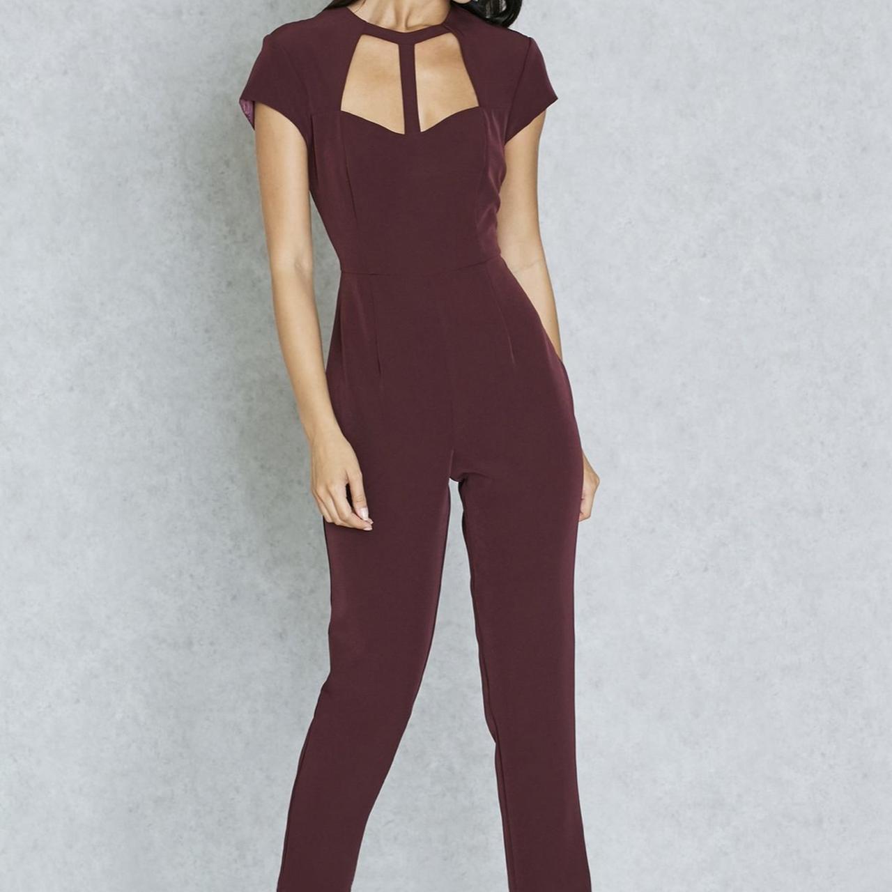 Miss selfridge burgundy jumpsuit on sale