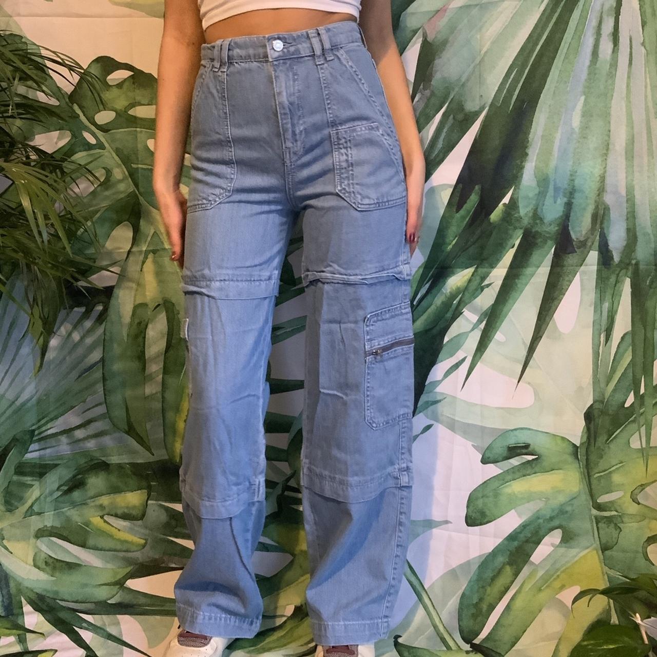 High waisted light blue jeans. Strait / wide leg... - Depop