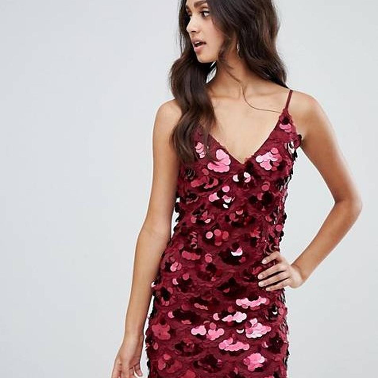 red sequin dress asos