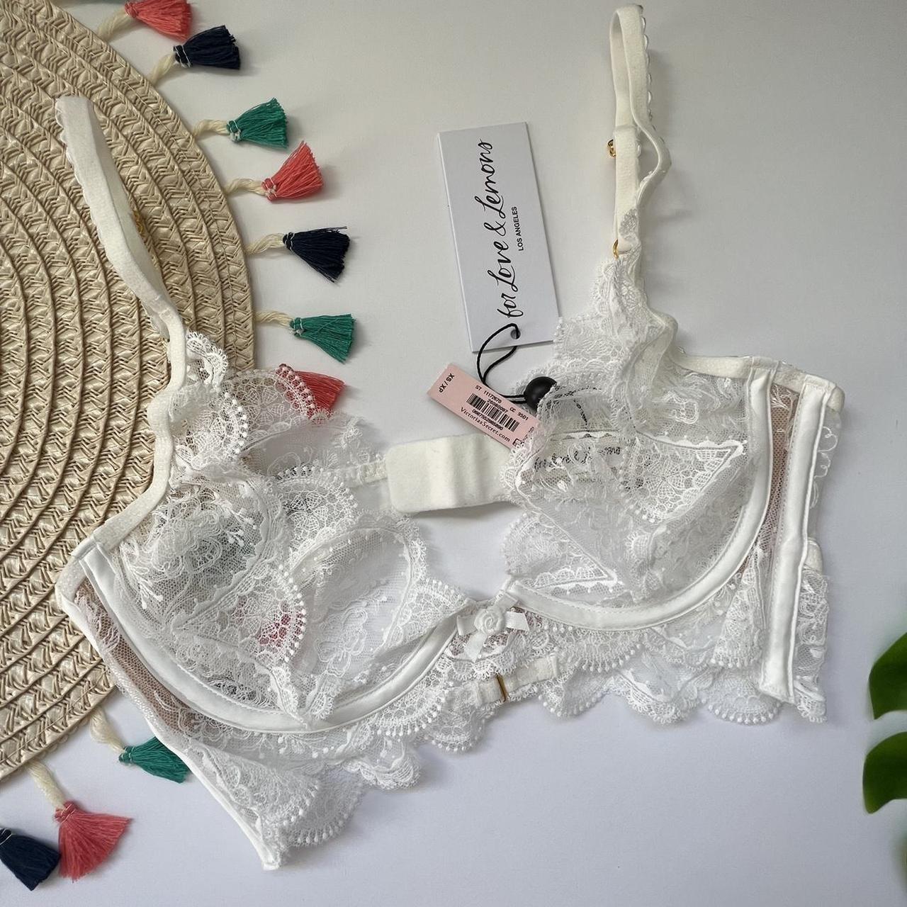For Love And Lemons Forever Bridal Lace Bra White XS