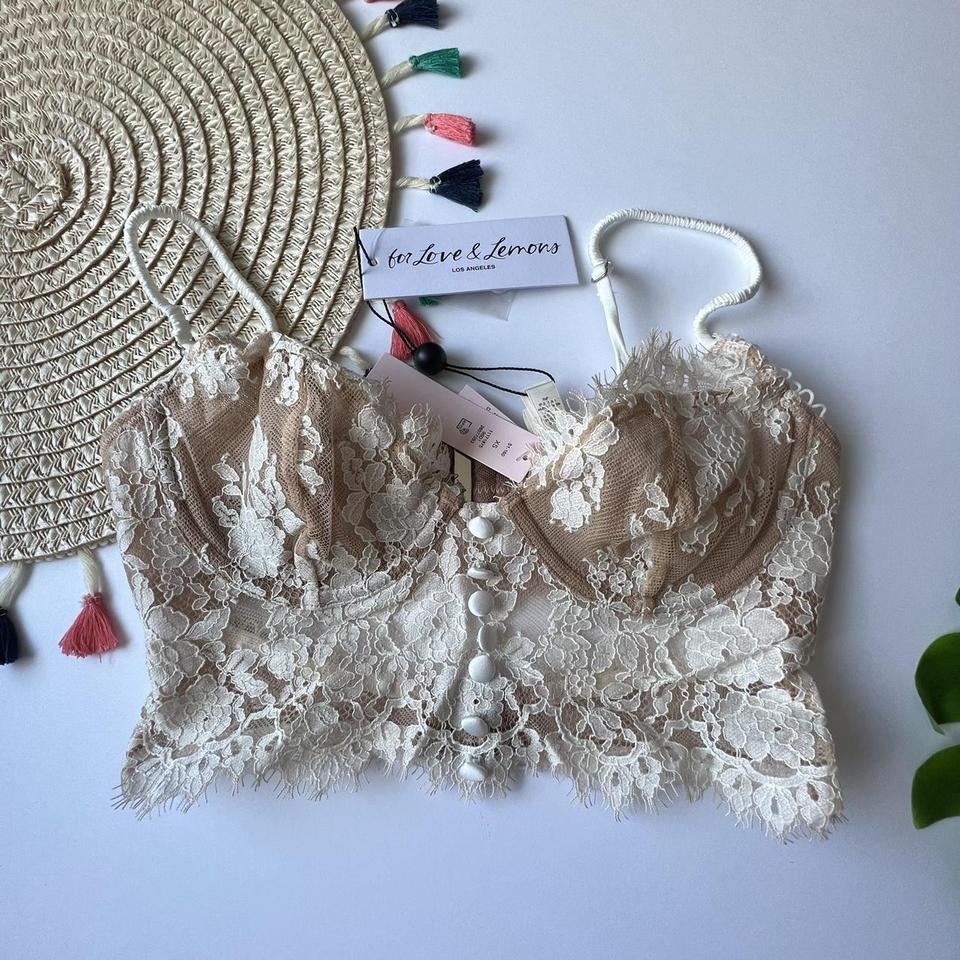 For Love & Lemons emma embroidered bra, size small - Depop