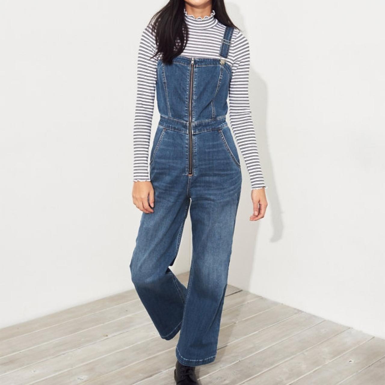 hollister denim overalls