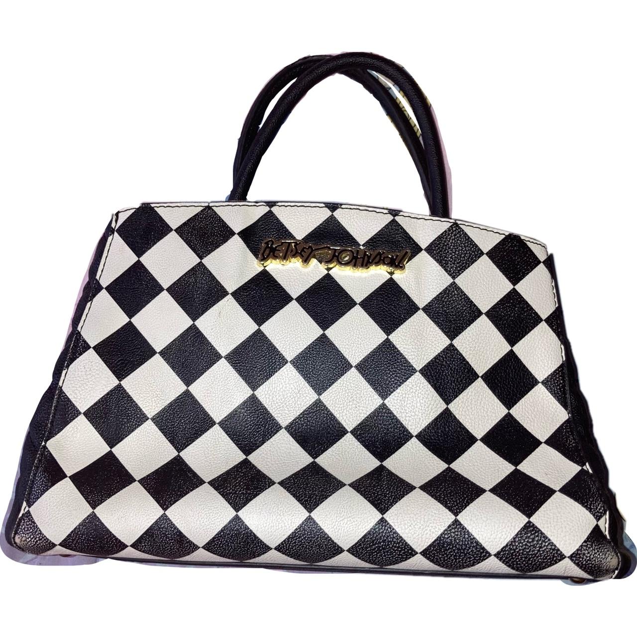 Betsey johnson checkered on sale purse