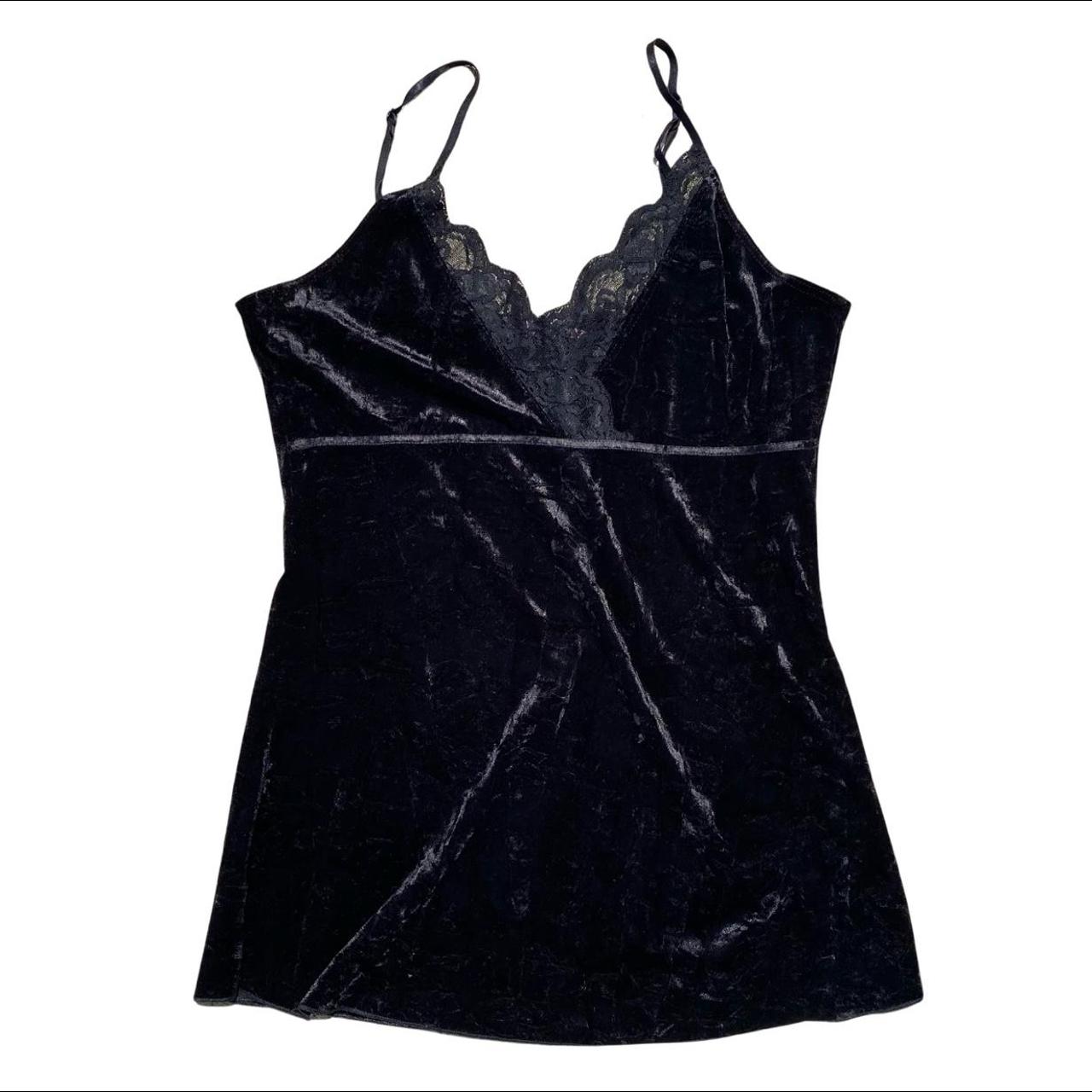 Black Velvet Lace Tank Top labeled size medium but... Depop