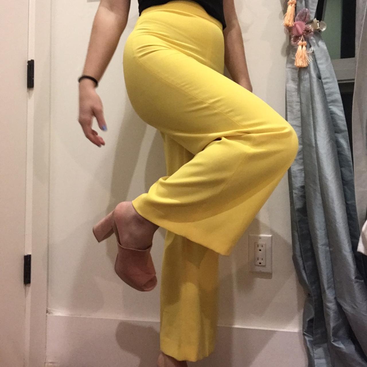 Zara primary yellow flare pants , Small stains on end