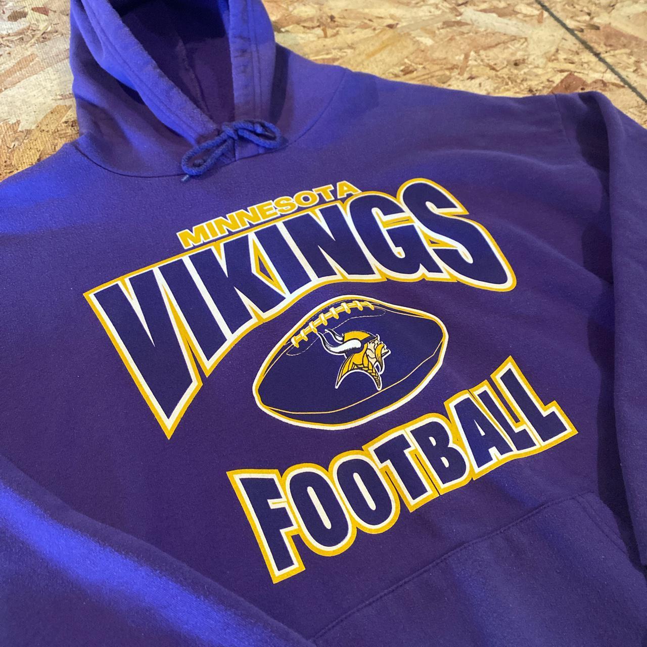 Vintage 1992 RARE Minnesota Vikings Artex Hoodie ☁️ - Depop