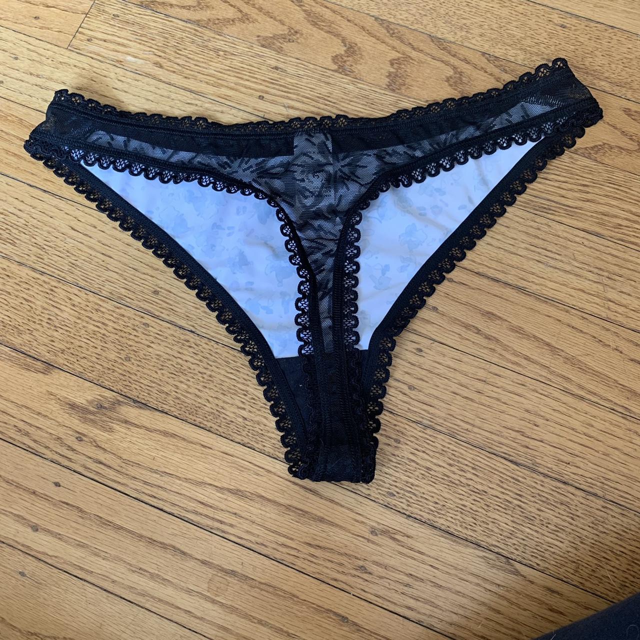 Freya brand black lace thong. Size L. Elastic... - Depop