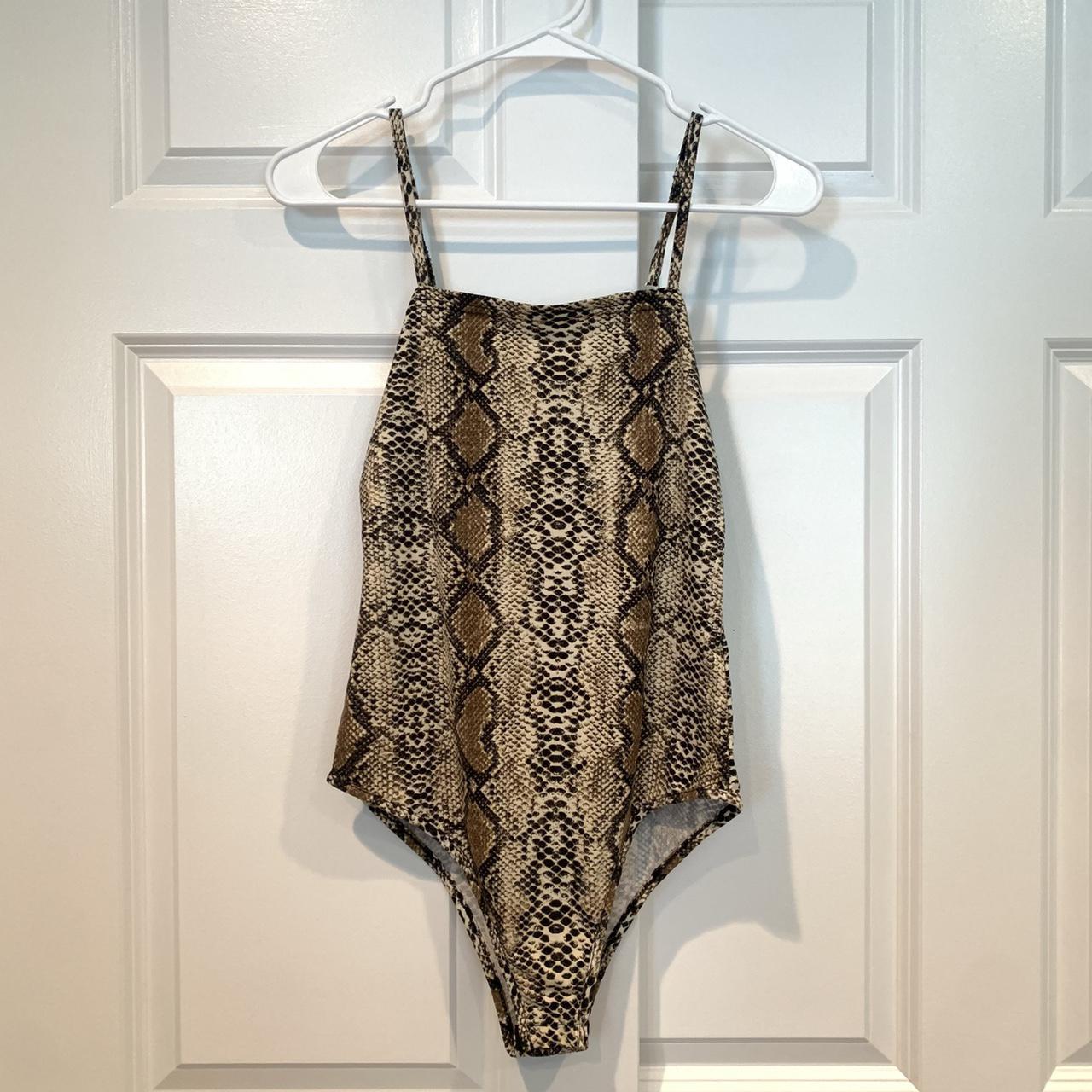 Snakeprint Bodysuit Snake print spaghetti strap... - Depop