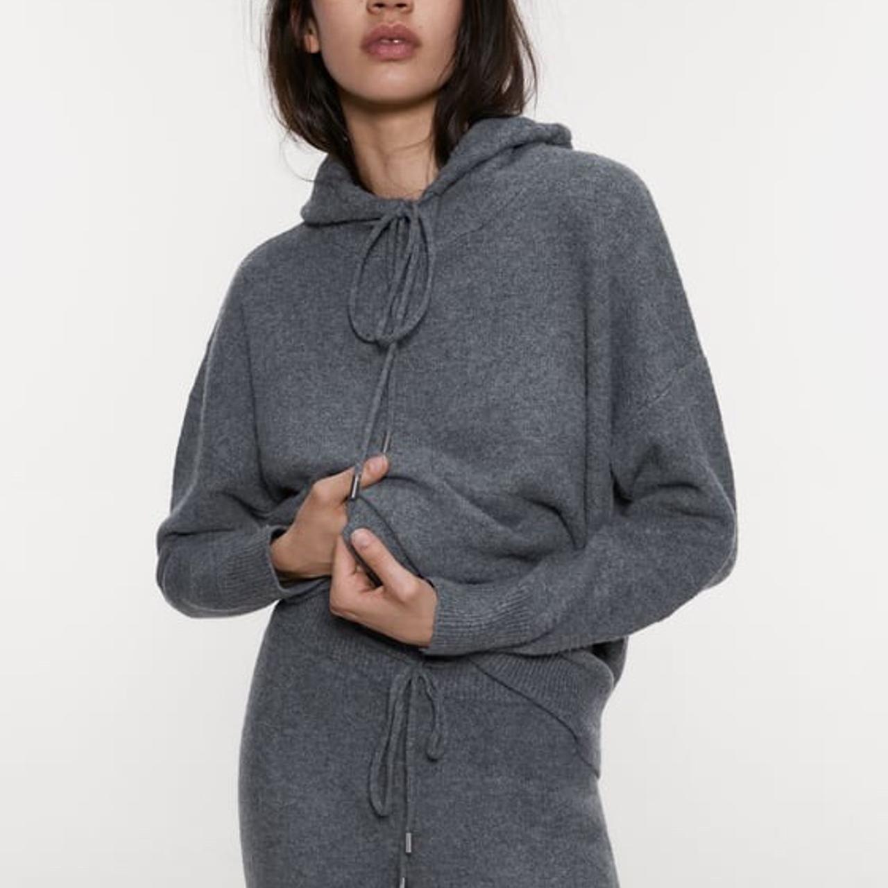 zara knitted hooded jumper