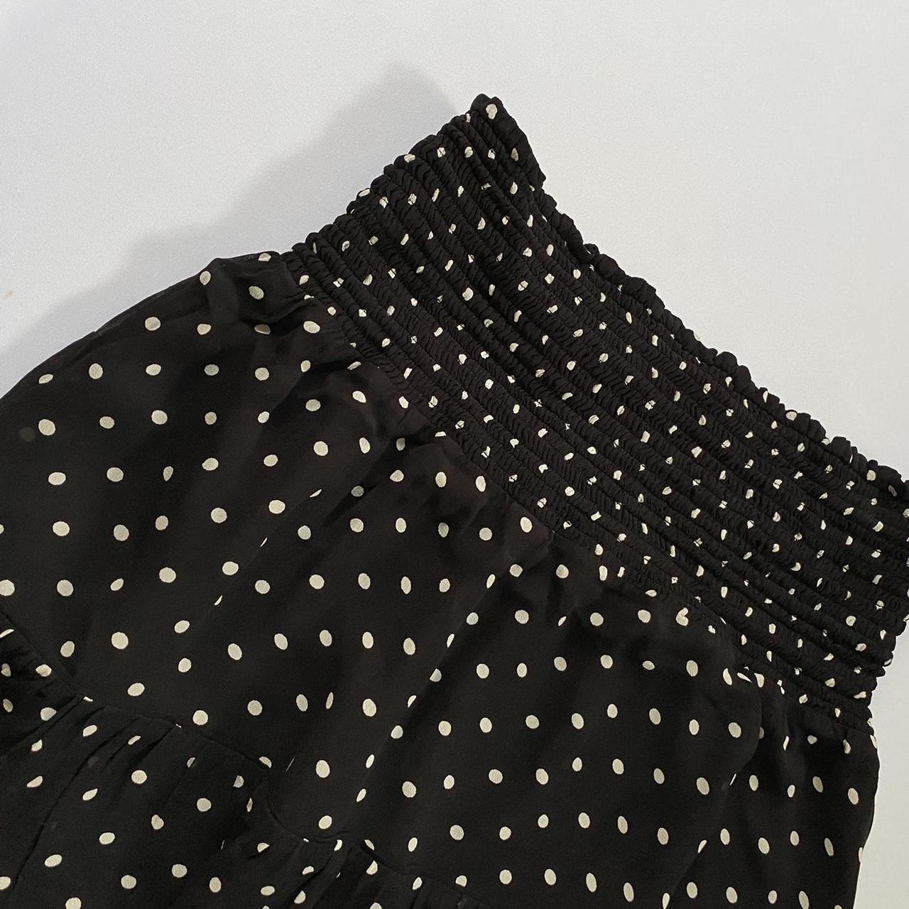 GANNI black & white high waisted smocked polka-dot... - Depop