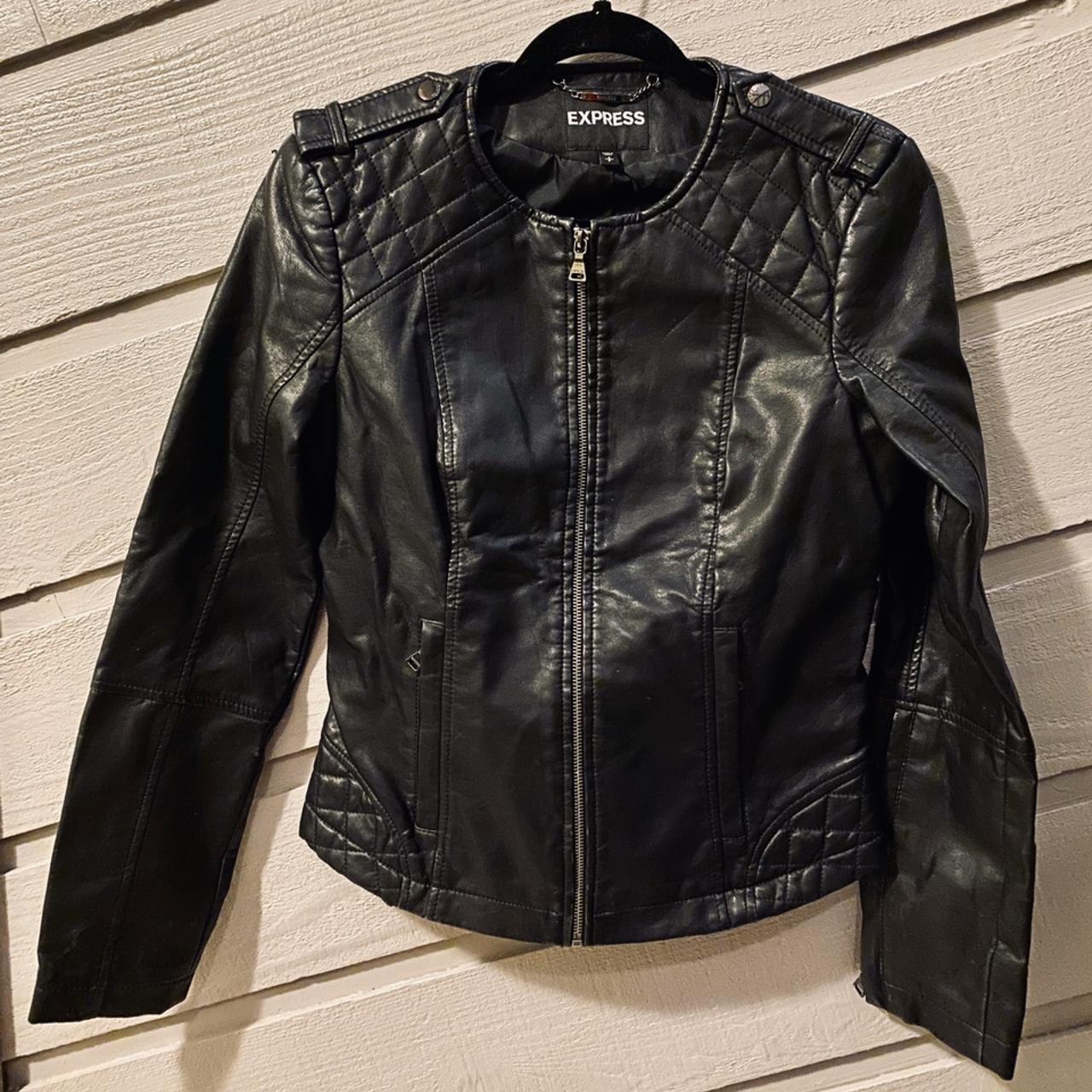 Express Faux Leather Jacket Size Small. - Depop