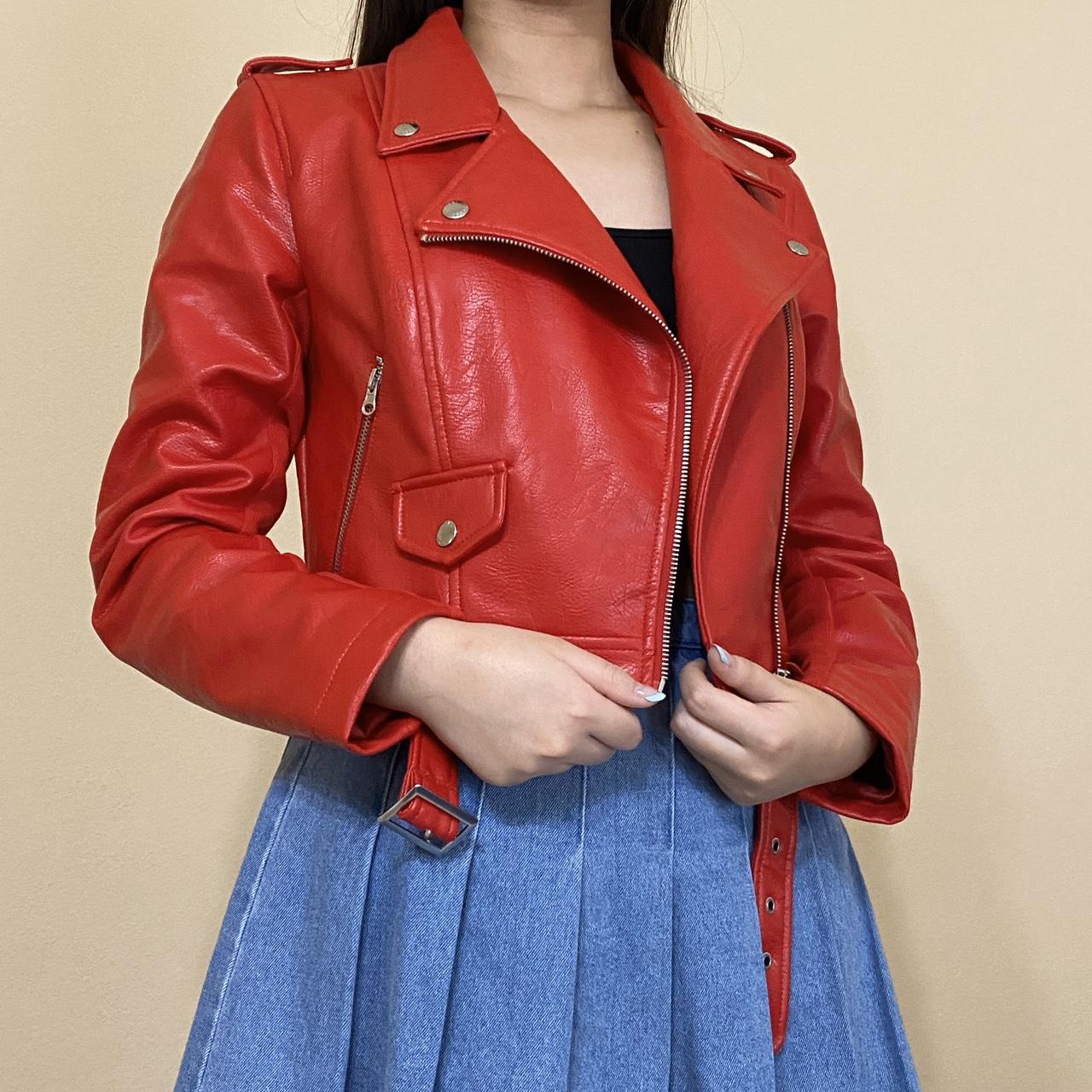 Sebby collection leather outlet jacket