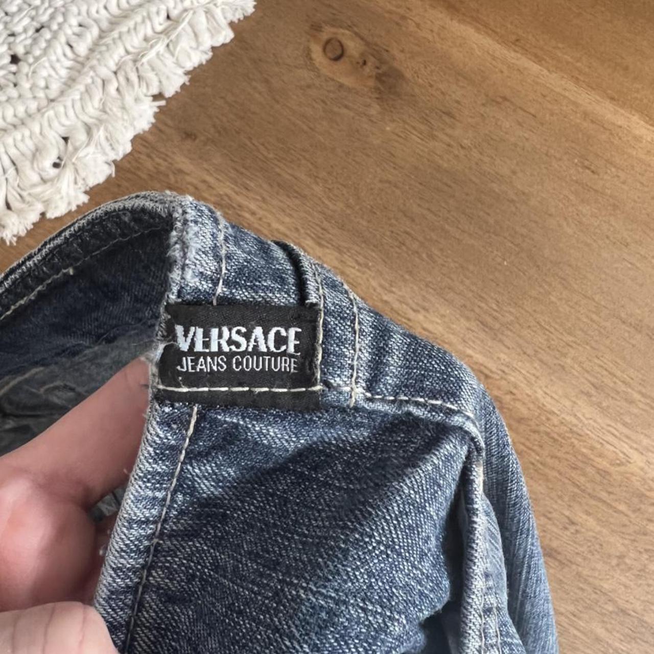 Versace Women's Blue and Navy Jeans Depop