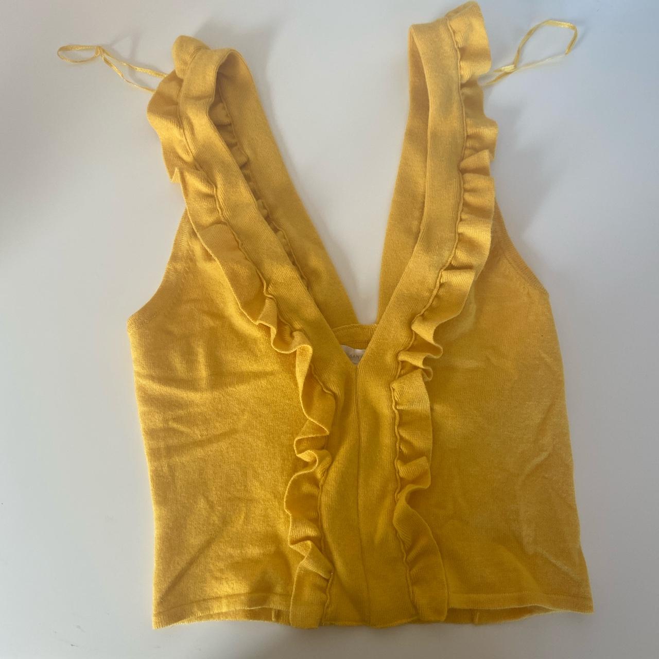 Cutest yellow ruffle tank top - New with tags.... - Depop