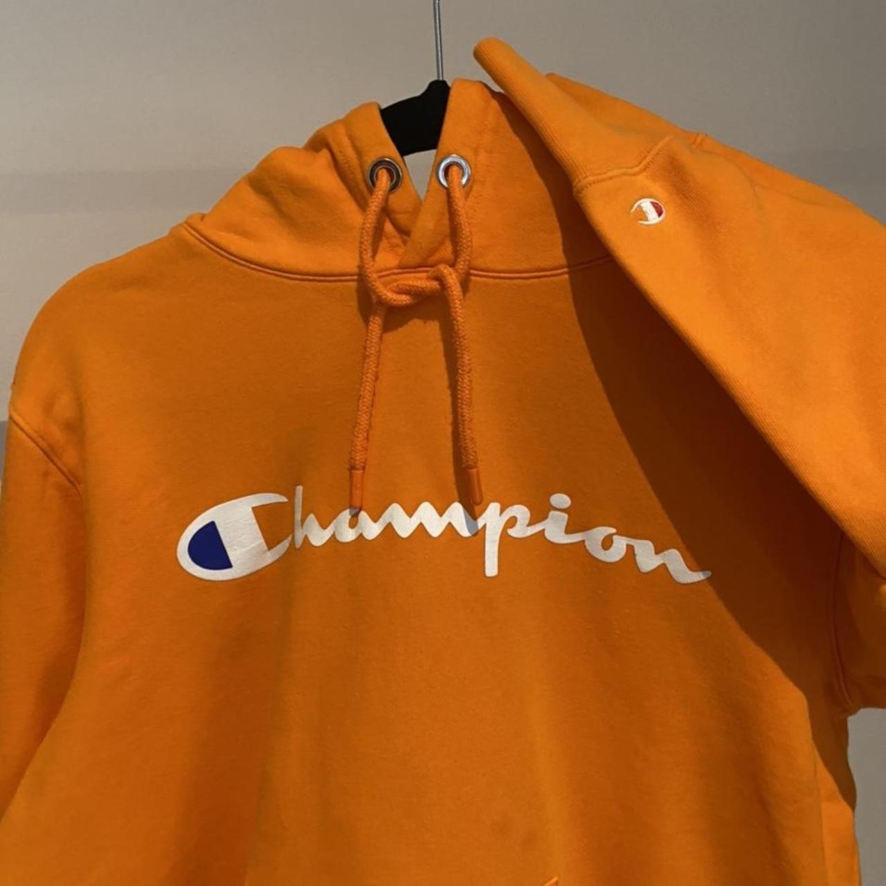 neon orange champion hoodie